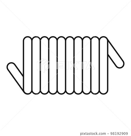 Cord spring coil icon. Outline cord spring coil vector icon for web design isolated on white background 98192909