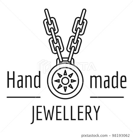 Hand made jewellery logo. Outline illustration of hand made jewellery vector logo for web design isolated on white background Hand made jewellery logo. Outline illustration of hand made jewellery vector logo for web design isolated on white background 98193062