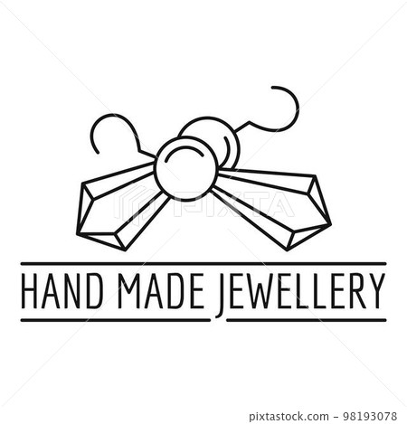 Hand made jewellery logo. Outline illustration of hand made jewellery vector logo for web design isolated on white background 98193078