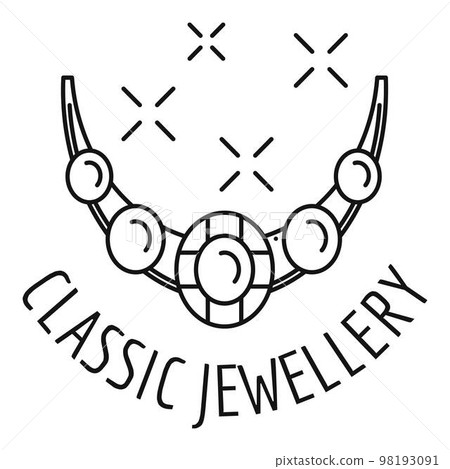 Classic jewellery logo. Outline illustration of classic jewellery vector logo for web design isolated on white background Classic jewellery logo. Outline illustration of classic jewellery vector logo for web design isolated on white background 98193091