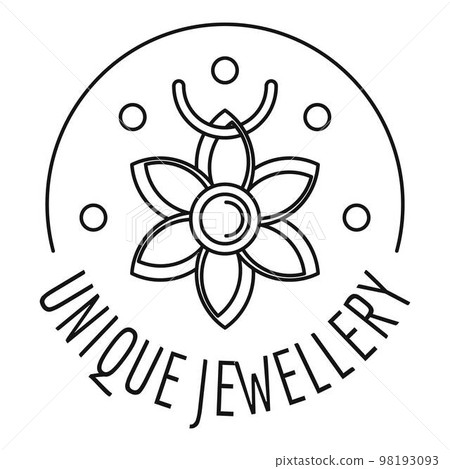 Unique jewellery logo. Outline illustration of unique jewellery vector logo for web design isolated on white background 98193093