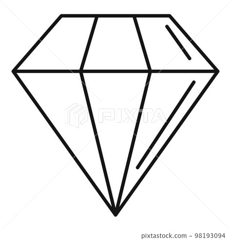 Diamond stone icon. Outline diamond stone vector icon for web design isolated on white background Diamond stone icon. Outline diamond stone vector icon for web design isolated on white background 98193094