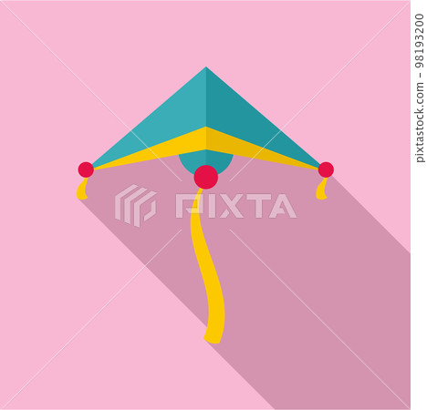 Sky blue kite icon. Flat illustration of sky blue kite vector icon for web design Sky blue kite icon. Flat illustration of sky blue kite vector icon for web design 98193200