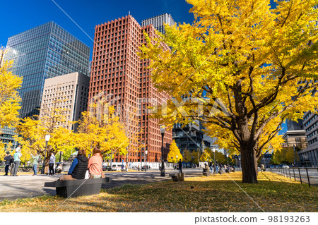 《東京》秋天的東京丸之內・彩色銀杏銀杏街 《東京》秋天的東京丸之內・彩色銀杏銀杏街 98193263
