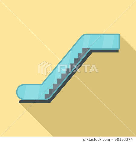 Glass escalator icon. Flat illustration of glass escalator vector icon for web design 98193374