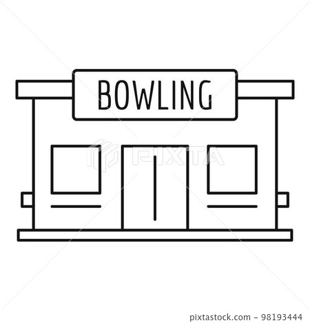 Bowling house icon. Outline bowling house vector icon for web design isolated on white background Bowling house icon. Outline bowling house vector icon for web design isolated on white background 98193444