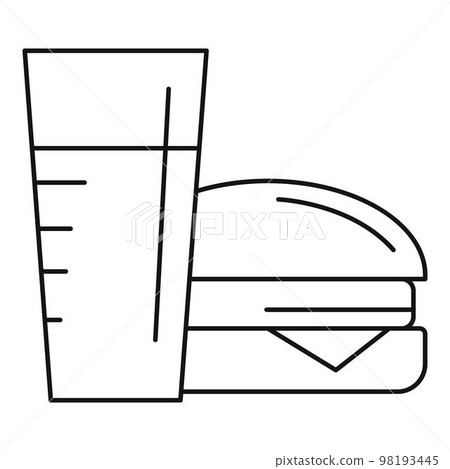 Bowling burger and drink icon. Outline bowling burger and drink vector icon for web design isolated on white background Bowling burger and drink icon. Outline bowling burger and drink vector icon for web design isolated on white background 98193445