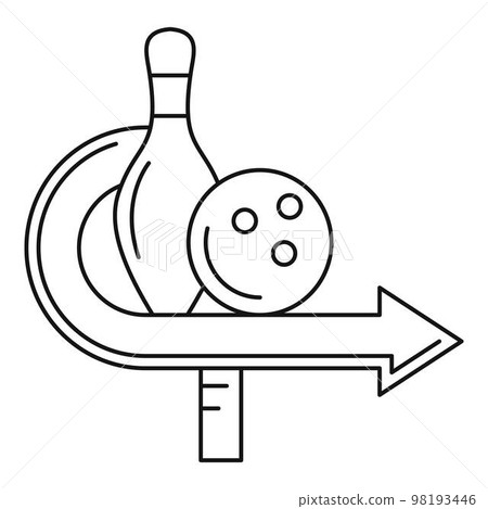 Bowling pin and ball icon. Outline bowling pin and ball vector icon for web design isolated on white background Bowling pin and ball icon. Outline bowling pin and ball vector icon for web design isolated on white background 98193446