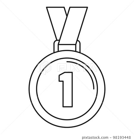 Bowling medal icon. Outline bowling medal vector icon for web design isolated on white background 98193448
