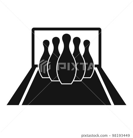 Bowling pines icon. Simple illustration of bowling pines vector icon for web design isolated on white background Bowling pines icon. Simple illustration of bowling pines vector icon for web design isolated on white background 98193449