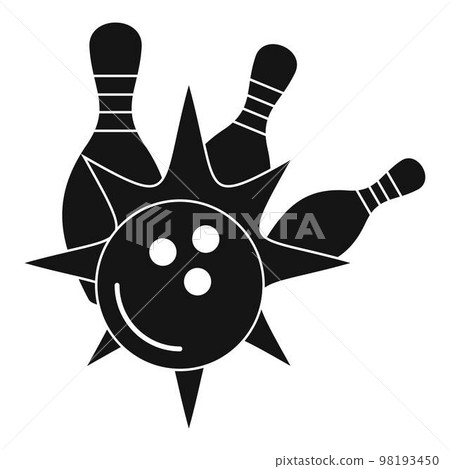 Bowling strike icon. Simple illustration of bowling strike vector icon for web design isolated on white background Bowling strike icon. Simple illustration of bowling strike vector icon for web design isolated on white background 98193450
