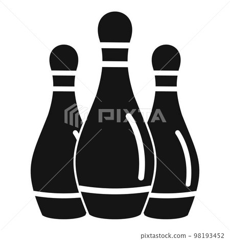 Bowling skittles icon. Simple illustration of bowling skittles vector icon for web design isolated on white background 98193452