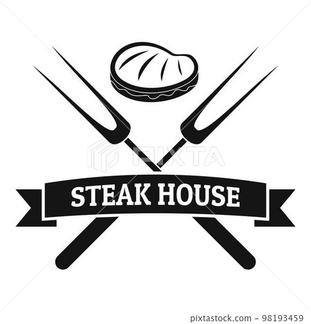 Steak bbq house logo. Simple illustration of steak bbq house vector logo for web design isolated on white background 98193459