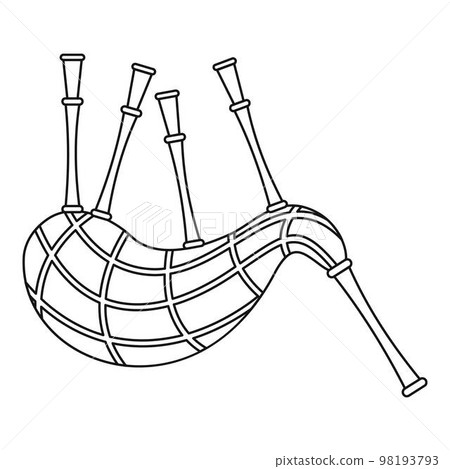 Musical bagpipes icon. Outline illustration of musical bagpipes vector icon for web design isolated on white background 98193793