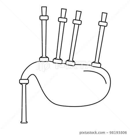 Bagpipe icon. Outline illustration of bagpipe vector icon for web design isolated on white background 98193806
