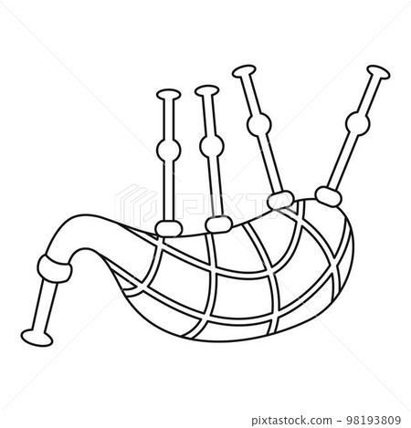 Stripped bagpipes icon. Outline illustration of... - Stock Illustration ...
