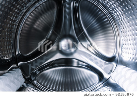 Washing machine drum. Laundry, washing powder concept. 98193976