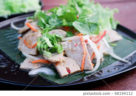 sausage salad, spicy salad or Thai spicy salad or Thai sausage salad sausage salad, spicy salad or Thai spicy salad or Thai sausage salad 98194112