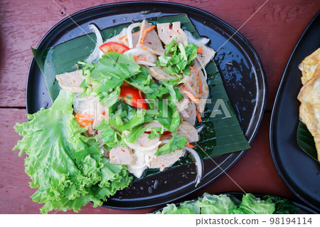 sausage salad, spicy salad or Thai spicy salad or Thai sausage salad sausage salad, spicy salad or Thai spicy salad or Thai sausage salad 98194114