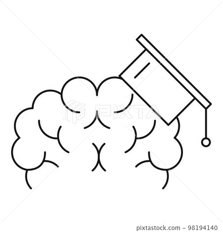 Brain graduated icon. Outline brain graduated vector icon for web design isolated on white background Brain graduated icon. Outline brain graduated vector icon for web design isolated on white background 98194140