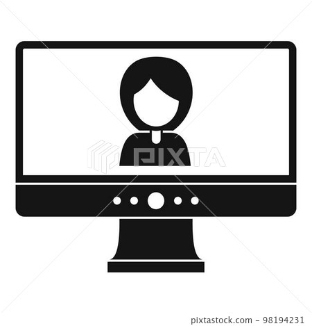 Video conference icon. Simple illustration of video conference vector icon for web design isolated on white background Video conference icon. Simple illustration of video conference vector icon for web design isolated on white background 98194231