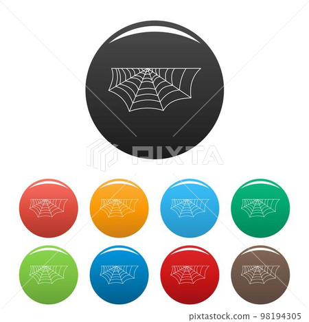 Beautiful spiderweb icon. Outline illustration of beautiful spiderweb vector icons set color isolated on white 98194305