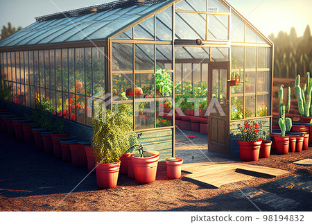 Country greenhouse for growing vegetables, fruits and flowers 98194832