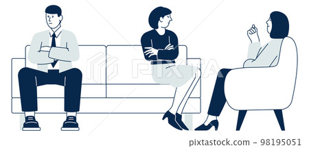Couple therapy. Man and woman on psychotherapy session Couple therapy. Man and woman on psychotherapy session 98195051
