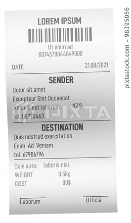 Payment bill mockup. Realistic check invoice paper Payment bill mockup. Realistic check invoice paper 98195056