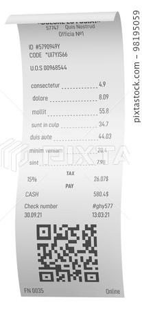 Retail check mockup. Paper bill. Payment document Retail check mockup. Paper bill. Payment document 98195059