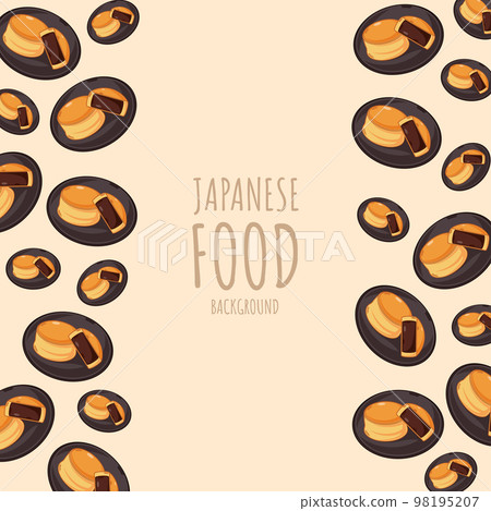 cartoon imagawayaki, japanese food frame border background 98195207