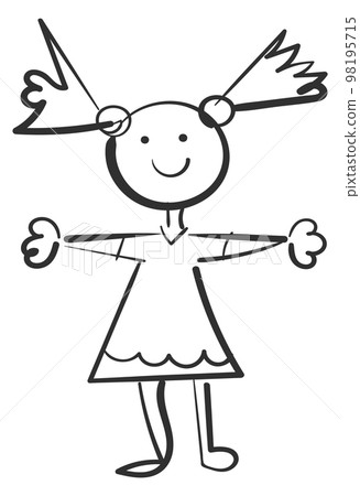 sketch of a girl. cute girl drawing Stock Illustration