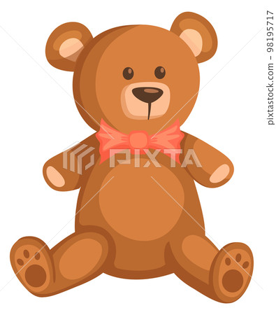 Soft bear toy. Cartoon stuffed animal icon Soft bear toy. Cartoon stuffed animal icon 98195717