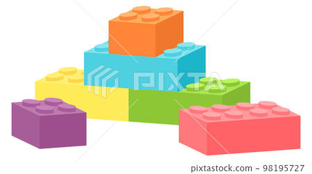 Plastic building blocks. Toy bricks cartoon icon 98195727