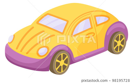 Car toy cartoon icon. Plastic kid auto 98195728