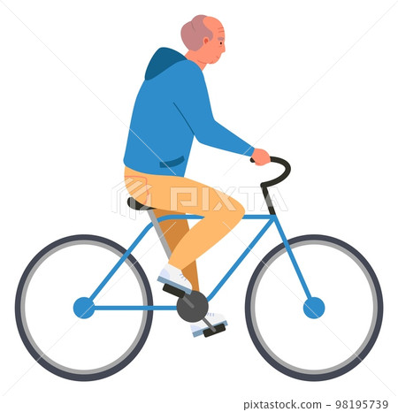 Old man riding bicycle. Active senior lifestyle 98195739