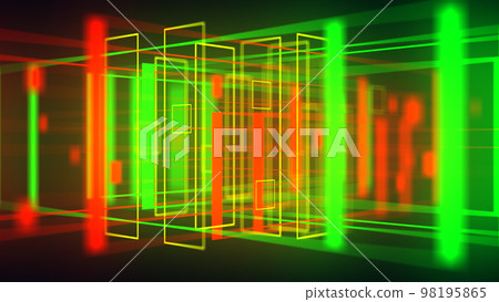 3D geometrical neon space background VJ loop  98195865