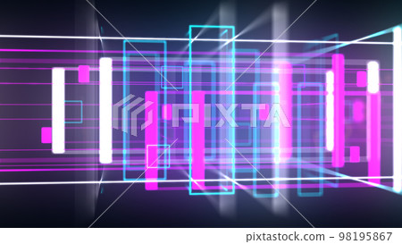 3D geometrical neon space background VJ loop 3D geometrical neon space background VJ loop 98195867