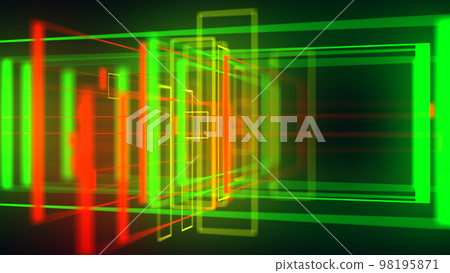 3D geometrical neon space background VJ loop  98195871