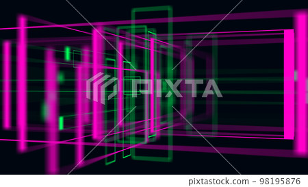 3D geometrical neon space background VJ loop  98195876