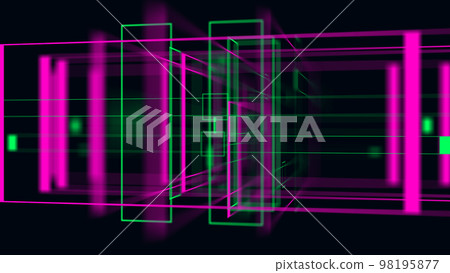 3D geometrical neon space background VJ loop 3D geometrical neon space background VJ loop 98195877