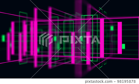 3D geometrical neon space background VJ loop  98195878