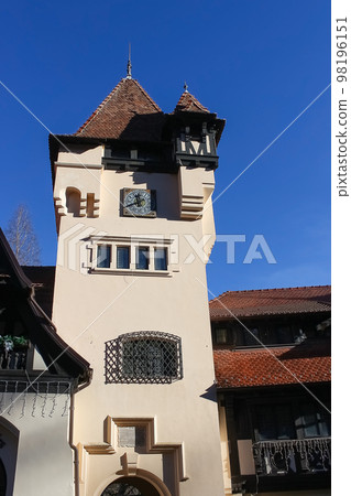 Sinaia, Romania. Typical architecture with german influence in the city from Carpathian Mountains Sinaia, Romania. Typical architecture with german influence in the city from Carpathian Mountains 98196151