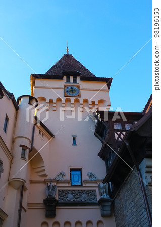 Sinaia, Romania. Typical architecture with german influence in the city from Carpathian Mountains Sinaia, Romania. Typical architecture with german influence in the city from Carpathian Mountains 98196153
