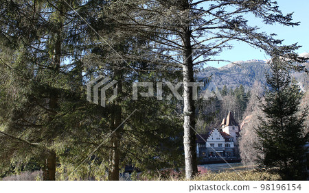 Sinaia, Romania. Typical architecture with german influence in the city from Carpathian Mountains 98196154