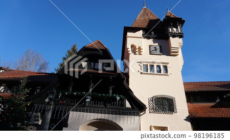 Sinaia, Romania. Typical architecture with german influence in the city from Carpathian Mountains 98196185