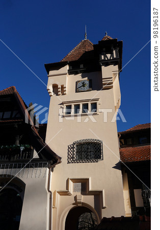 Sinaia, Romania. Typical architecture with german influence in the city from Carpathian Mountains Sinaia, Romania. Typical architecture with german influence in the city from Carpathian Mountains 98196187