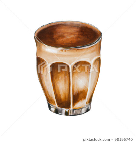Watercolor sweet raff coffee illustration in a porcelain cup. Hand painting on a white isolated background. For designers, menu, shop, bar, bistro, restaurant, for postcards, wrapping paper, covers Watercolor sweet raff coffee illustration in a porcelain cup. Hand painting on a white isolated background. For designers, menu, shop, bar, bistro, restaurant, for postcards, wrapping paper, covers 98196740