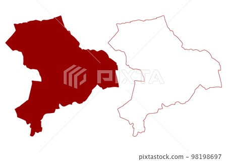 London Borough of Hackney (United Kingdom of Great Britain and Northern Ireland, Ceremonial county and region Greater London, England) map vector illustration, scribble sketch map 98198697
