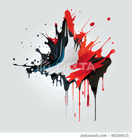 Smears, blots of colored paint on a white background, multicolored colors, rainbow - Vector 98200025
